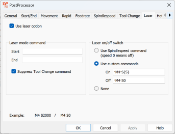 Screenshot of the DeskProto postprocessor dialog