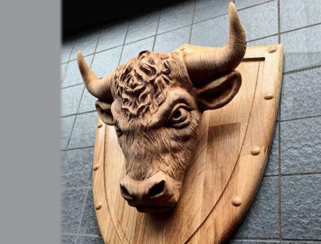 The resulting 'huntiong trophy' on the wall