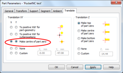 DeskProto translation parameters.