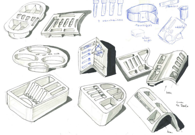 Design sketches on paper