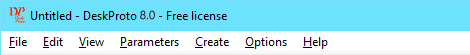 DeskProto menu-bar in English