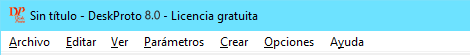 DeskProto menu-bar in Spanish