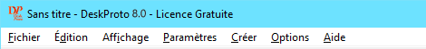 DeskProto menu-bar in French