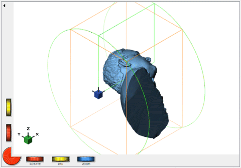 3D scan of a human head, shown in DeskProto