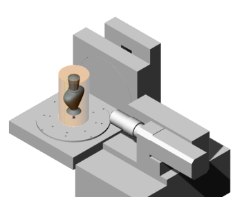 Schematic drawing how the bottle model is positioned on the machine