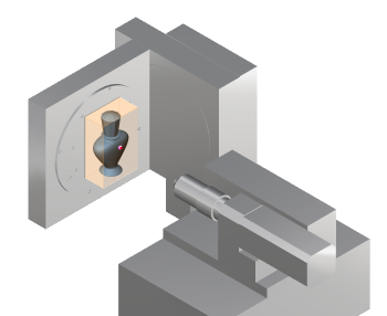 Schematic drawing how the bottle model is positioned on the machine