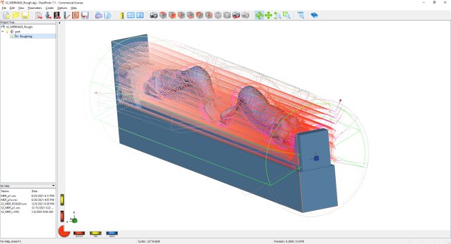 DP screenshot with rotary toolpaths
