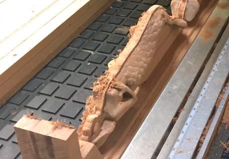 mermaid model being machined